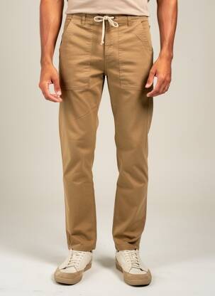 Pantalon droit stretch taille normale marron RECYCLED ART WORLD homme