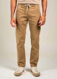 Pantalon droit stretch taille normale marron RECYCLED ART WORLD homme