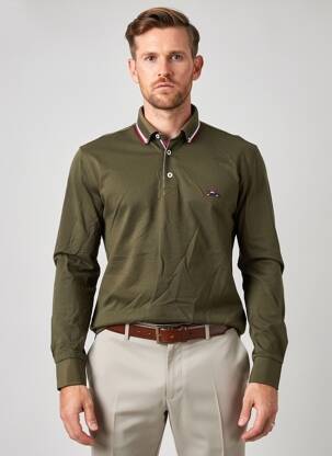 Polo manches longues manches longues vert THE SURFCAR homme