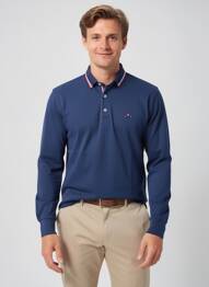 Polo manches longues manches longues bleu THE SURFCAR homme