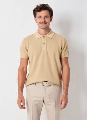 Pull maille fine manches courtes beige BLEND homme