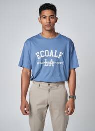 T-shirt coupe cintrée manches courtes bleu ECOALF homme