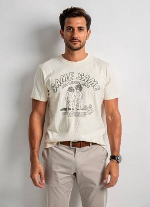 T-shirt bio manches courtes beige SKULLS MACHINE homme