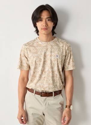 T-shirt coupe cintrée manches courtes beige GARCIA homme