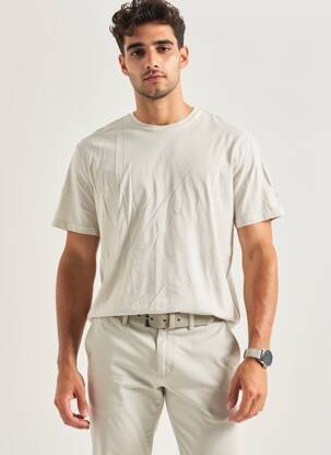 T-shirt coupe cintrée manches courtes beige ECOALF homme