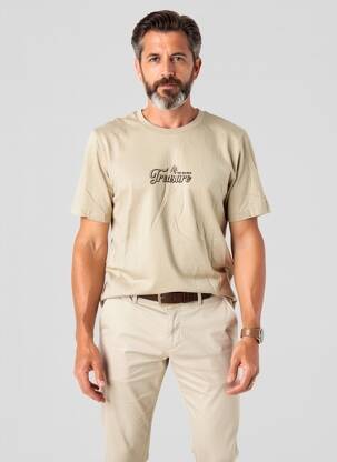 T-shirt coupe cintrée manches courtes beige BLEND homme
