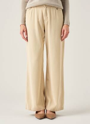 Pantalon large fermeture zippée sous rabat boutonné taille normale beige B.YOUNG femme