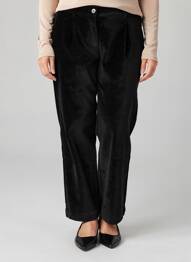 Pantalon droit stretch taille normale noir JULIE GUERLANDE femme