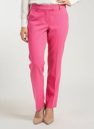 Pantalon slim tissage popeline taille normale rose BRANDTEX femme