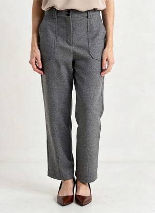 Pantalon droit stretch taille normale gris B.YOUNG femme