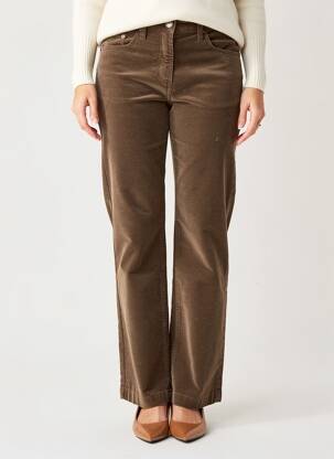 Pantalon droit stretch taille normale marron BRANDTEX femme