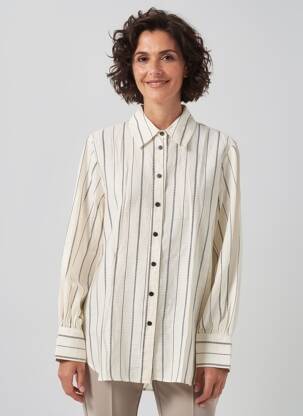 Tunique manches longues col chemisier beige BRANDTEX femme