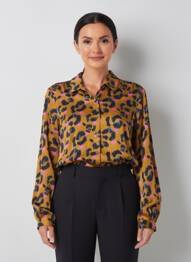 Chemisier tissage crêpe manches longues jaune LOLA ESPELETA femme