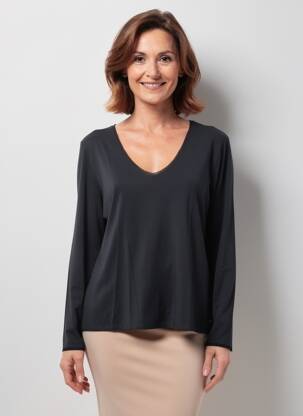 T-shirt manches longues manches longues noir JULIE GUERLANDE femme