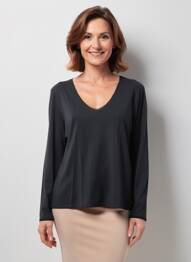 T-shirt manches longues manches longues noir JULIE GUERLANDE femme