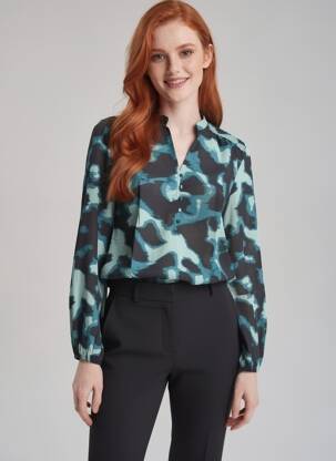 Blouse manches longues manches longues bleu B.YOUNG femme