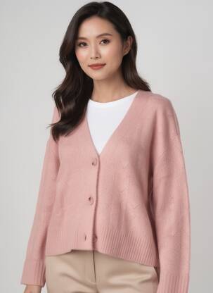 Gilet manches longues resserrée sur le bas rose BRANDTEX femme