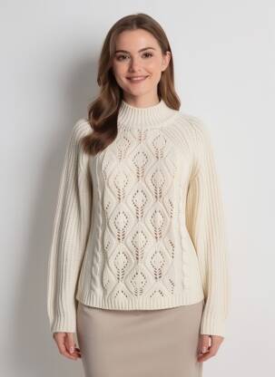 Pull coupe cintrée manches longues beige B.YOUNG femme