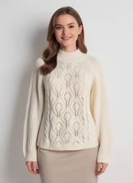 Pull coupe cintrée manches longues beige B.YOUNG femme