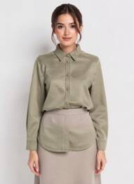 Chemisier coupe droite manches longues vert B.YOUNG femme