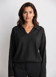 Pull coupe cintrée manches longues noir LOLA ESPELETA femme