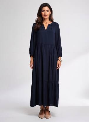 Robe longue manches longues manches longues bleu LOLA ESPELETA femme