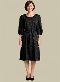 Robe mi-longue manches 3/4 manches 3/4 noir JULIE GUERLANDE femme