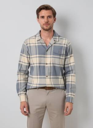 Chemise manches longues coupe droite bleu LES DEUX COPENHAGUE homme