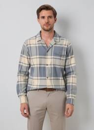 Chemise manches longues coupe droite bleu LES DEUX COPENHAGUE homme
