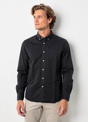 Chemise manches longues coupe droite noir ASOS homme