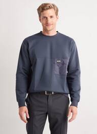 Sweat-shirt manches longues manches longues bleu KWAY homme