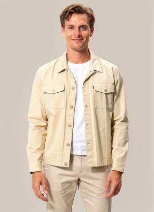 Veste casual fermeture boutonnée sur le devant beige LES DEUX COPENHAGUE homme
