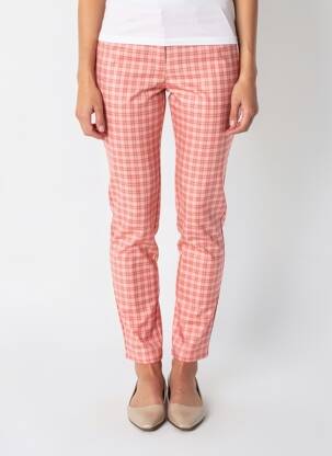 Pantalon slim tissage popeline taille normale rose LOAVIES femme