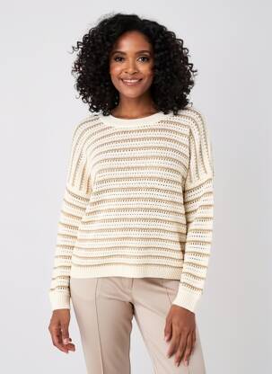 Pull coupe droite manches longues or PAKO LITTO femme