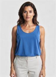 Top coupe fluide fines bretelles bleu GENUINE femme