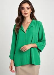 Blouse manches longues manches longues vert ANNA MUR femme