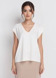 Top coupe fluide manches courtes blanc GRACE & MILA femme