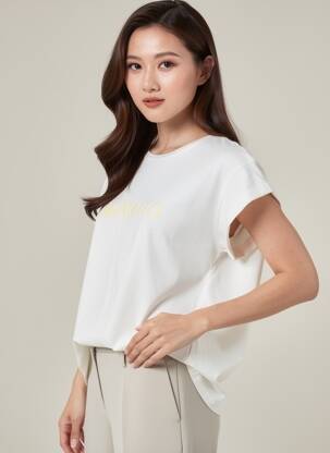 T-shirt coupe droite manches courtes blanc GRACE & MILA femme