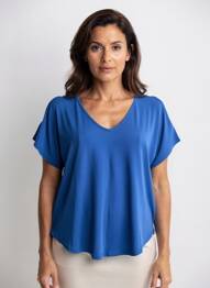 Top manches courtes manches courtes bleu GENUINE femme