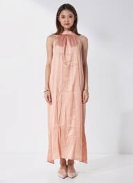 Robe longue sans manche sans manche rose GRACE & MILA femme