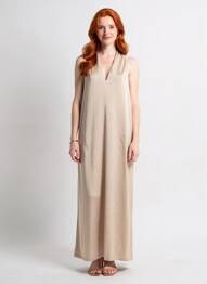 Robe longue sans manche sans manche marron GRACE & MILA femme