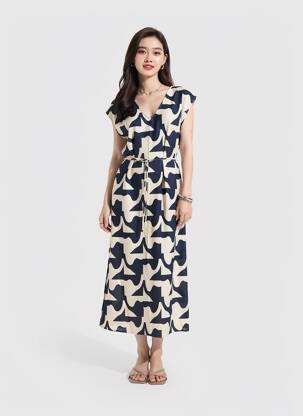 Robe courte sans manche sans manche bleu GRACE & MILA femme
