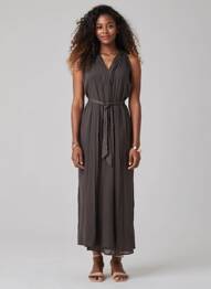 Robe longue sans manche sans manche marron GRACE & MILA femme
