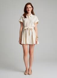Robe courte manches courtes manches courtes beige GRACE & MILA femme