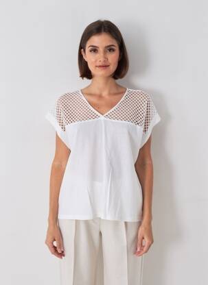 T-shirt coupe droite manches courtes blanc FREEMAN T.PORTER femme