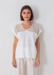 T-shirt coupe droite manches courtes blanc FREEMAN T.PORTER femme