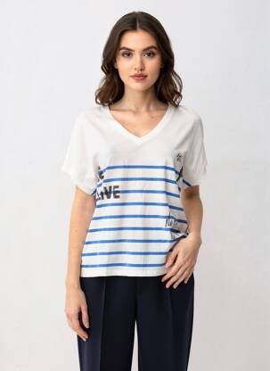 T-shirt coupe droite manches courtes blanc FREEMAN T.PORTER femme