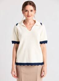 Pull manches courtes beige PAKO LITTO femme