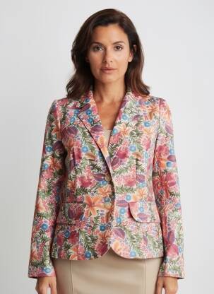 Veste casual col tailleur rouge PAKO LITTO femme