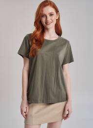 Top manches courtes manches courtes vert GRACE & MILA femme